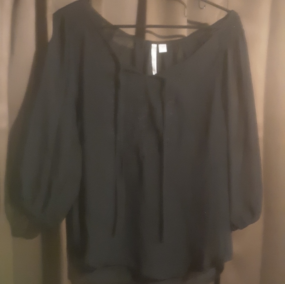 Lauren Conrad Sheer Black Blouse